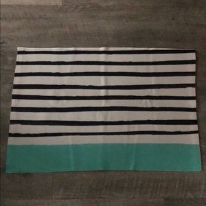 SOCIETY6 Black White and Mint Striped Rug